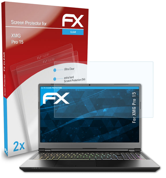 atFoliX FX-Clear Schutzfolie für XMG Pro 15