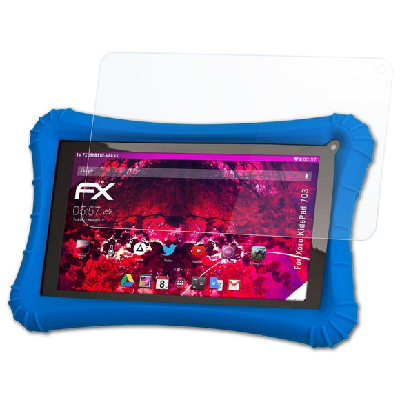 atFoliX FX-Hybrid-Glass Panzerglasfolie für Xoro KidsPad 703