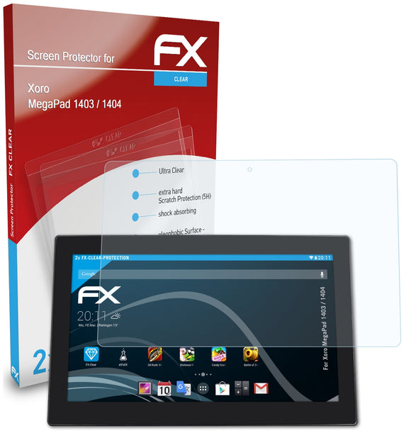 atFoliX FX-Clear Schutzfolie für Xoro MegaPad 1403 / 1404