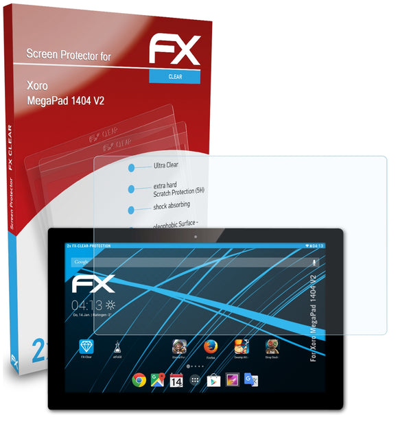 atFoliX FX-Clear Schutzfolie für Xoro MegaPad 1404 V2