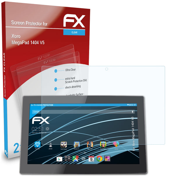 atFoliX FX-Clear Schutzfolie für Xoro MegaPad 1404 V5
