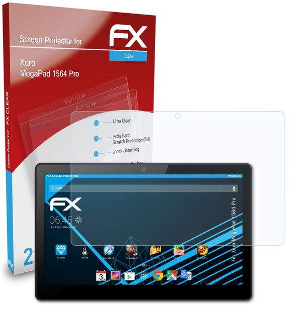 atFoliX FX-Clear Schutzfolie für Xoro MegaPad 1564 Pro