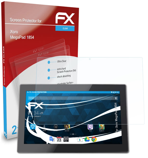 atFoliX FX-Clear Schutzfolie für Xoro MegaPad 1854