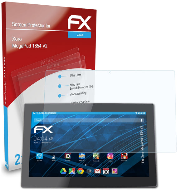 atFoliX FX-Clear Schutzfolie für Xoro MegaPad 1854 V2