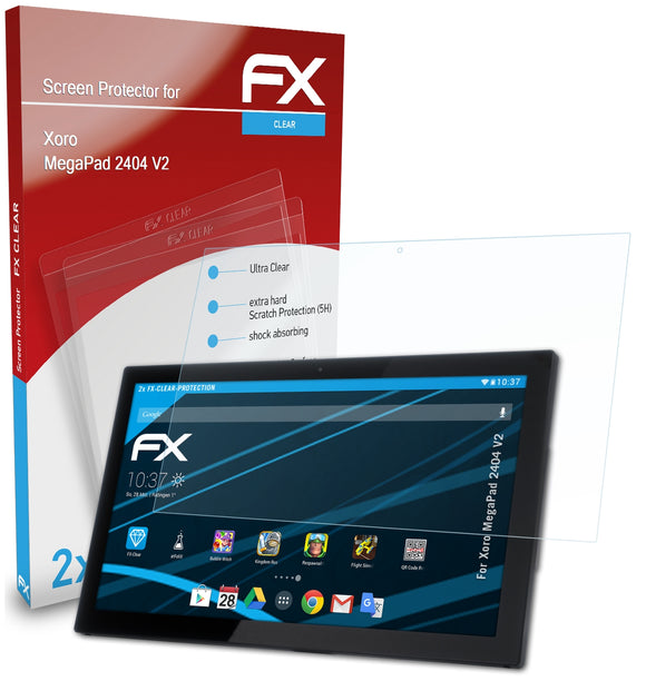 atFoliX FX-Clear Schutzfolie für Xoro MegaPad 2404 V2