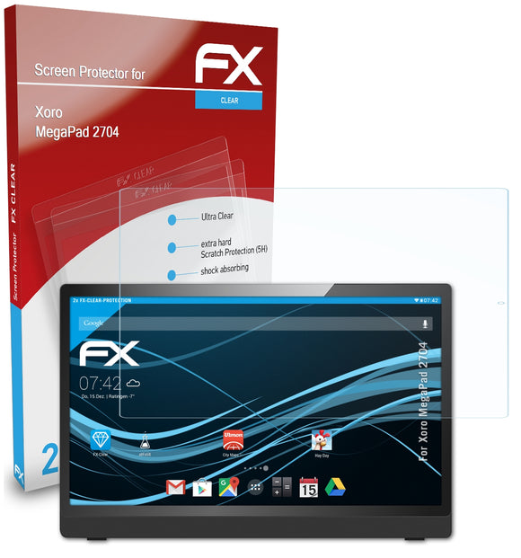 atFoliX FX-Clear Schutzfolie für Xoro MegaPad 2704