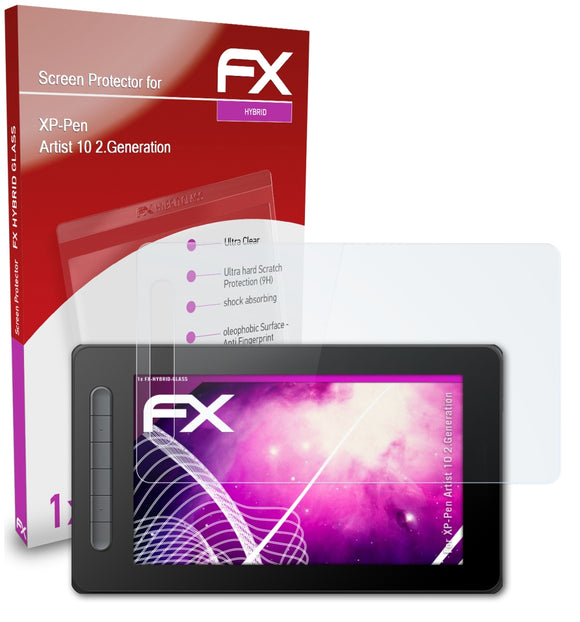 atFoliX FX-Hybrid-Glass Panzerglasfolie für XP-PEN Artist 10 (2.Generation)