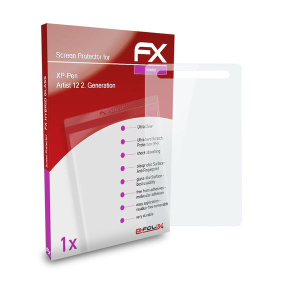 atFoliX FX-Hybrid-Glass Panzerglasfolie für XP-Pen Artist 12 (2. Generation)