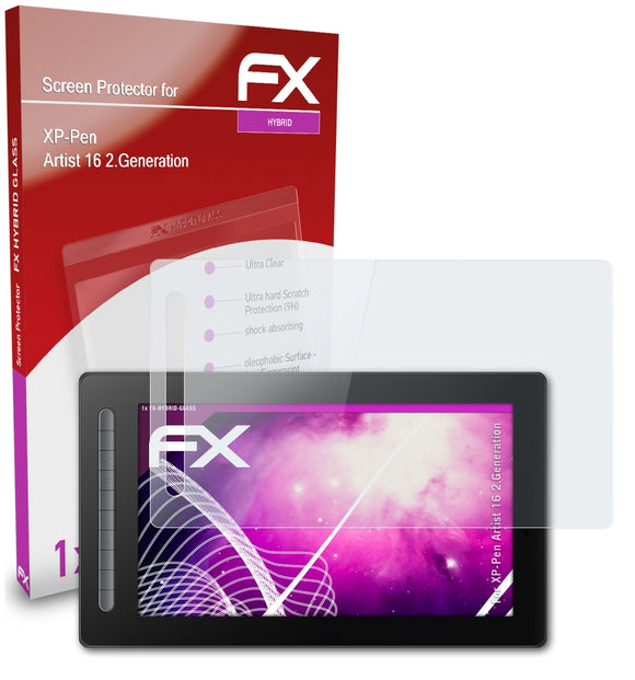 atFoliX FX-Hybrid-Glass Panzerglasfolie für XP-PEN Artist 16 (2.Generation)