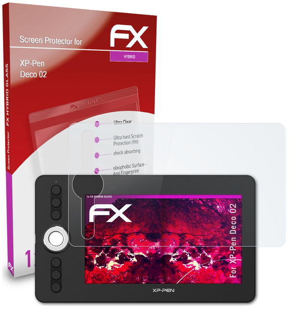 atFoliX FX-Hybrid-Glass Panzerglasfolie für XP-Pen Deco 02