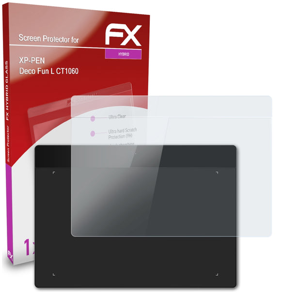 atFoliX FX-Hybrid-Glass Panzerglasfolie für XP-PEN Deco Fun L (CT1060)