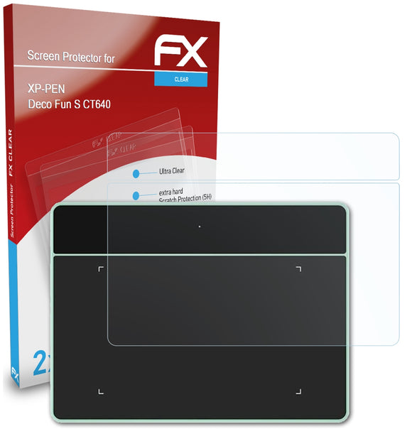 atFoliX FX-Clear Schutzfolie für XP-PEN Deco Fun S (CT640)