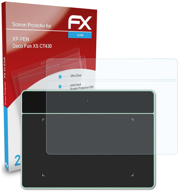 atFoliX FX-Clear Schutzfolie für XP-PEN Deco Fun XS (CT430)