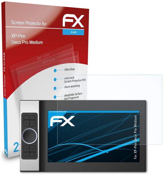 atFoliX FX-Clear Schutzfolie für XP-Pen Deco Pro (Medium)