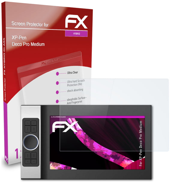 atFoliX FX-Hybrid-Glass Panzerglasfolie für XP-Pen Deco Pro (Medium)