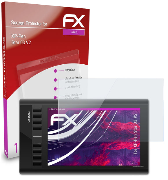 atFoliX FX-Hybrid-Glass Panzerglasfolie für XP-Pen Star 03 V2