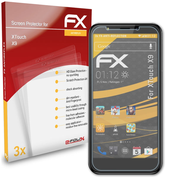 atFoliX FX-Antireflex Displayschutzfolie für XTouch X9