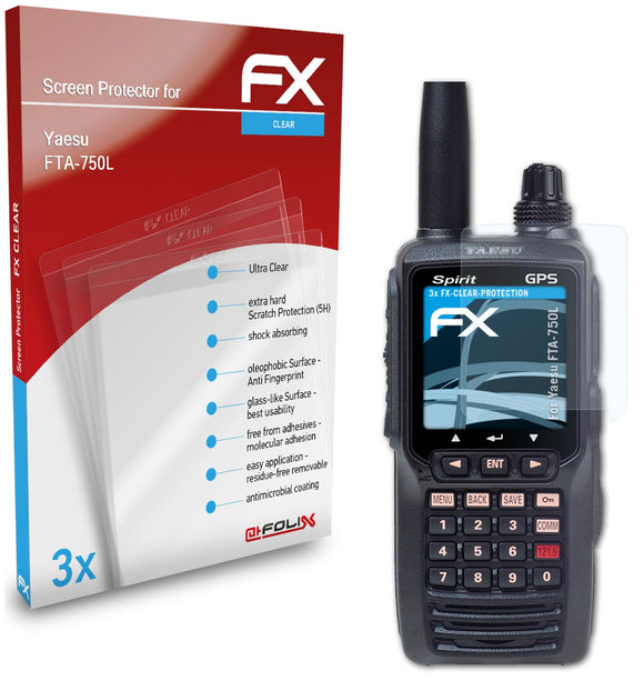 atFoliX FX-Clear Schutzfolie für Yaesu FTA-750L