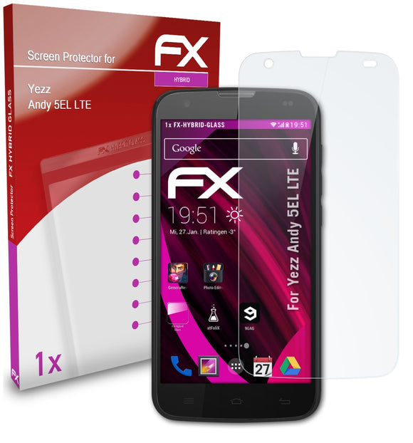 atFoliX FX-Hybrid-Glass Panzerglasfolie für Yezz Andy 5EL LTE