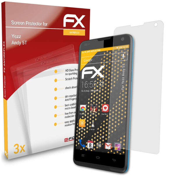 atFoliX FX-Antireflex Displayschutzfolie für Yezz Andy 5T