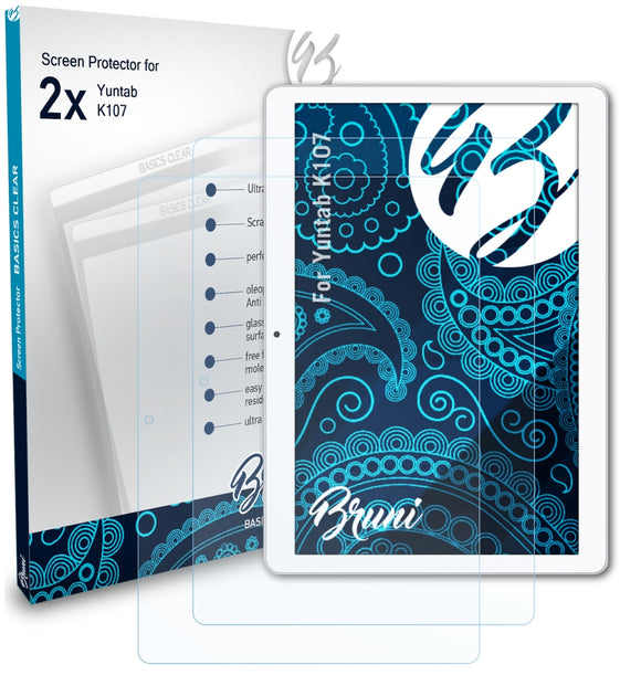 Bruni Basics-Clear Displayschutzfolie für Yuntab K107