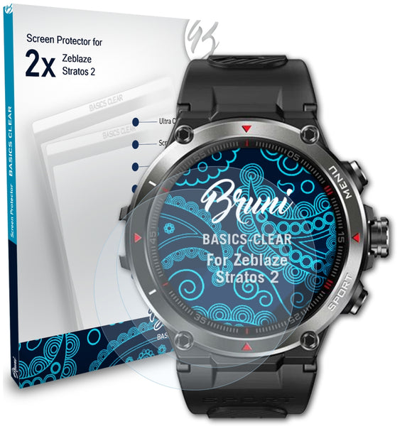 Bruni Basics-Clear Displayschutzfolie für Zeblaze Stratos 2