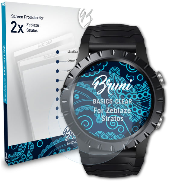 Bruni Basics-Clear Displayschutzfolie für Zeblaze Stratos