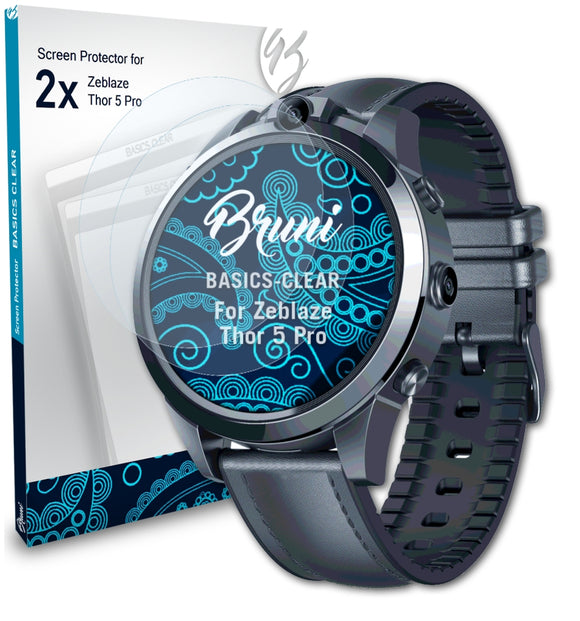 Bruni Basics-Clear Displayschutzfolie für Zeblaze Thor 5 Pro