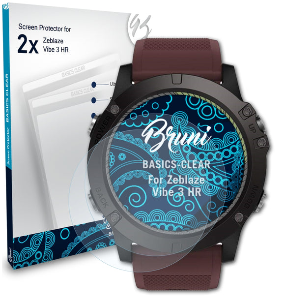 Bruni Basics-Clear Displayschutzfolie für Zeblaze Vibe 3 HR