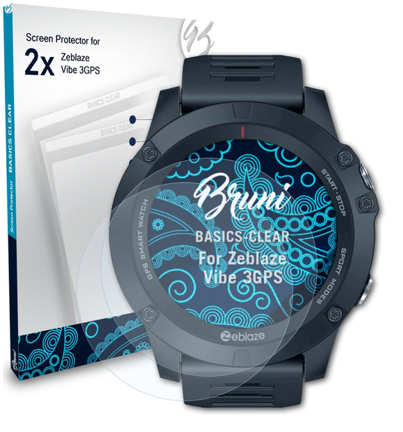 Bruni Basics-Clear Displayschutzfolie für Zeblaze Vibe 3GPS