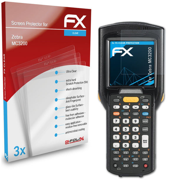 atFoliX FX-Clear Schutzfolie für Zebra MC3200