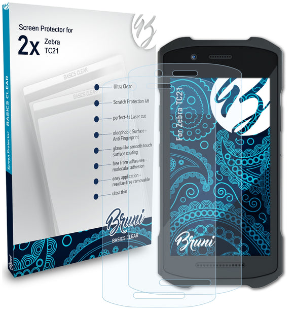 Bruni Basics-Clear Displayschutzfolie für Zebra TC21