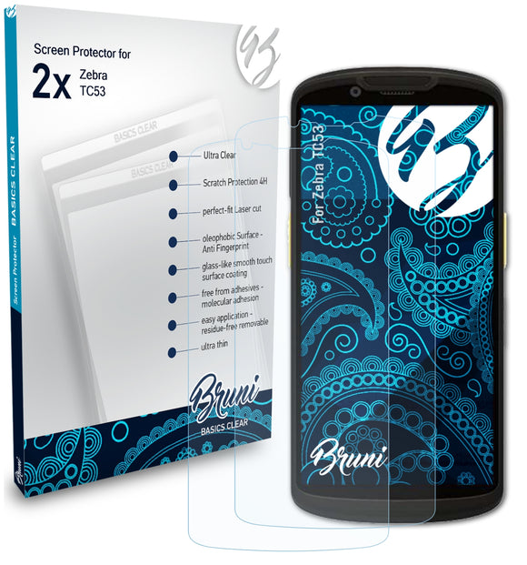 Bruni Basics-Clear Displayschutzfolie für Zebra TC53