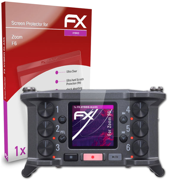 atFoliX FX-Hybrid-Glass Panzerglasfolie für Zoom F6