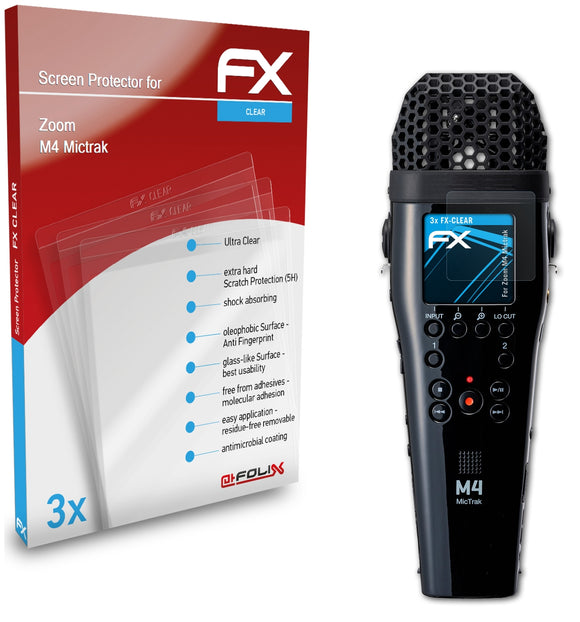 atFoliX FX-Clear Schutzfolie für Zoom M4 Mictrak