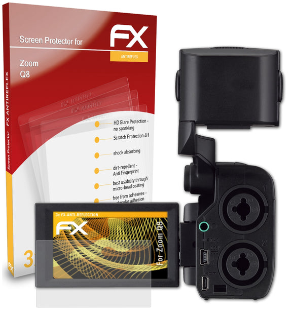atFoliX FX-Antireflex Displayschutzfolie für Zoom Q8