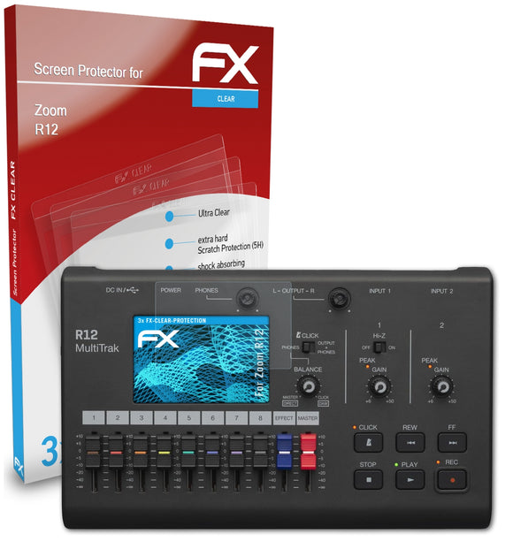 atFoliX FX-Clear Schutzfolie für Zoom R12