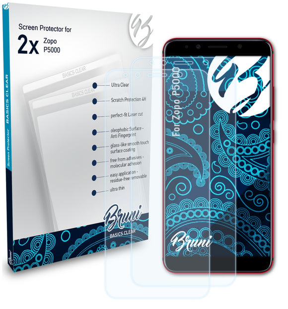 Bruni Basics-Clear Displayschutzfolie für Zopo P5000