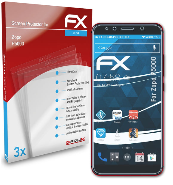 atFoliX FX-Clear Schutzfolie für Zopo P5000