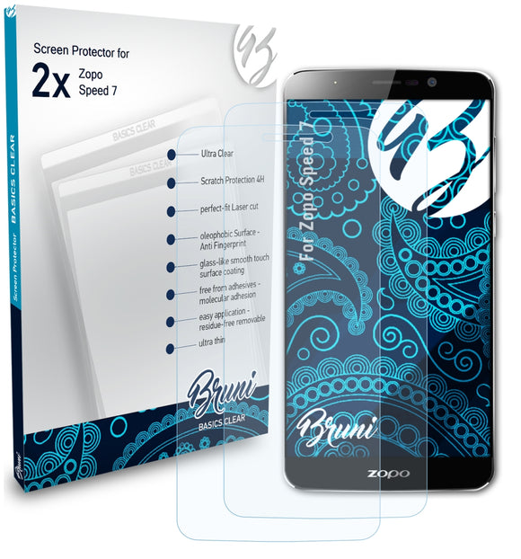 Bruni Basics-Clear Displayschutzfolie für Zopo Speed 7