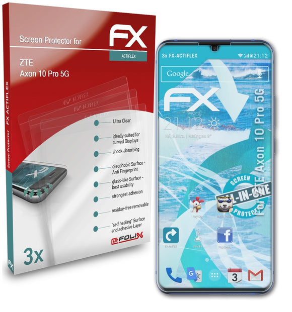 atFoliX FX-ActiFleX Displayschutzfolie für ZTE Axon 10 Pro 5G