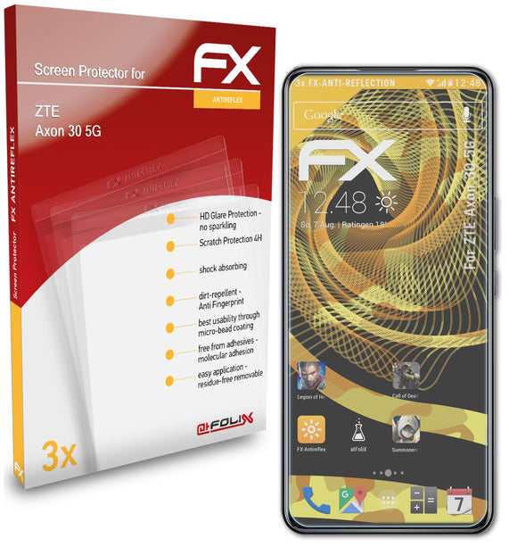 atFoliX FX-Antireflex Displayschutzfolie für ZTE Axon 30 5G