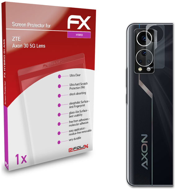 atFoliX FX-Hybrid-Glass Panzerglasfolie für ZTE Axon 30 5G Lens