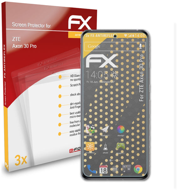 atFoliX FX-Antireflex Displayschutzfolie für ZTE Axon 30 Pro
