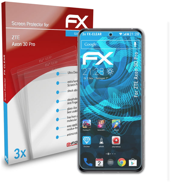 atFoliX FX-Clear Schutzfolie für ZTE Axon 30 Pro