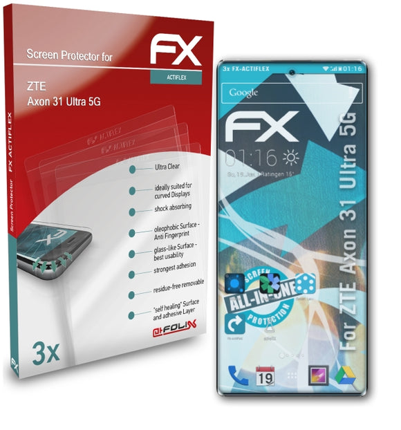 atFoliX FX-ActiFleX Displayschutzfolie für ZTE Axon 31 Ultra 5G