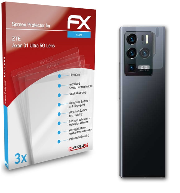 atFoliX FX-Clear Schutzfolie für ZTE Axon 31 Ultra 5G Lens