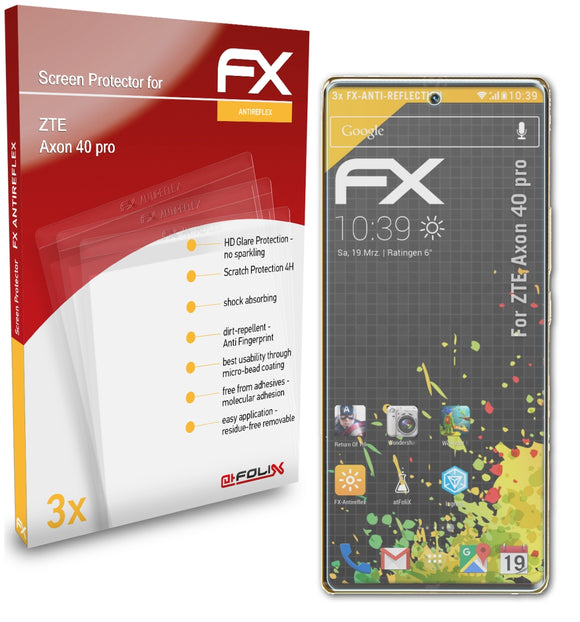 atFoliX FX-Antireflex Displayschutzfolie für ZTE Axon 40 pro