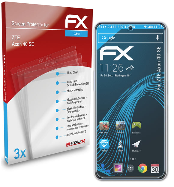 atFoliX FX-Clear Schutzfolie für ZTE Axon 40 SE