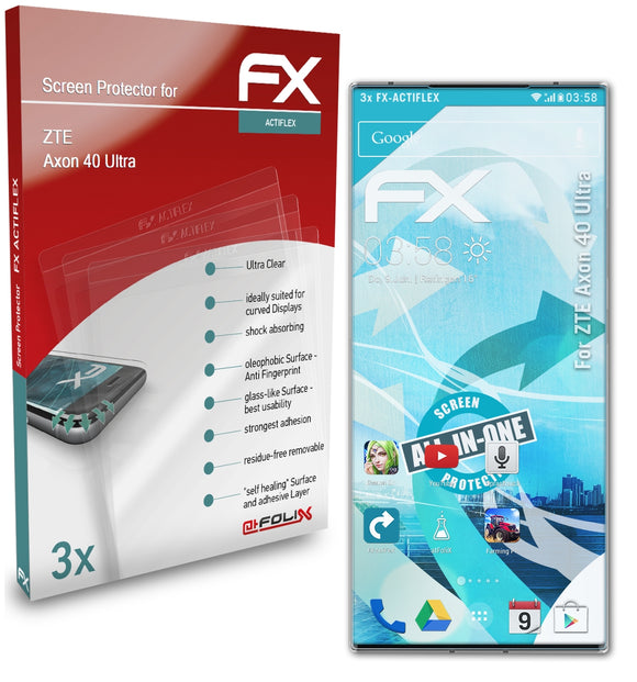 atFoliX FX-ActiFleX Displayschutzfolie für ZTE Axon 40 Ultra